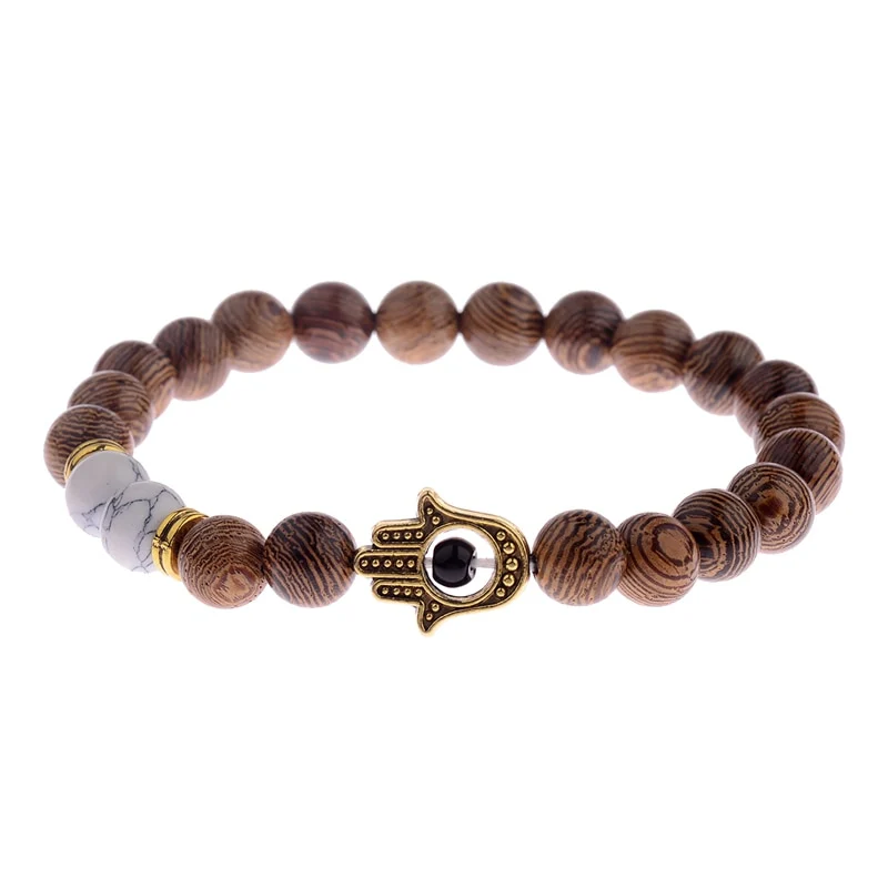 Bracelet Perles en Bois Fatma