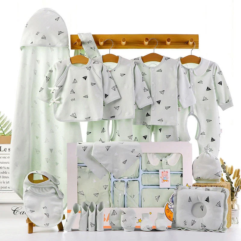 Ensemble de vêtements pour nouveau-né- Kit de 18 pièces- unisexe- 100% coton – Image 8