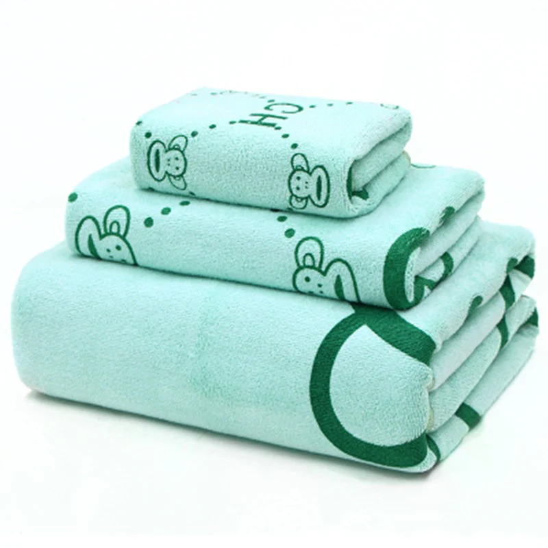 Ensemble de serviettes de bain- 3 pièces microfibre – Image 3