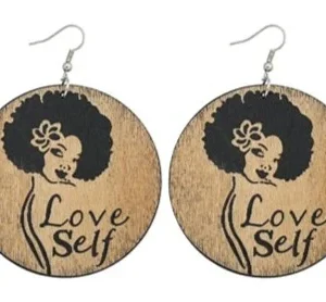 Boucle d'Oreilles en Bois Love Self
