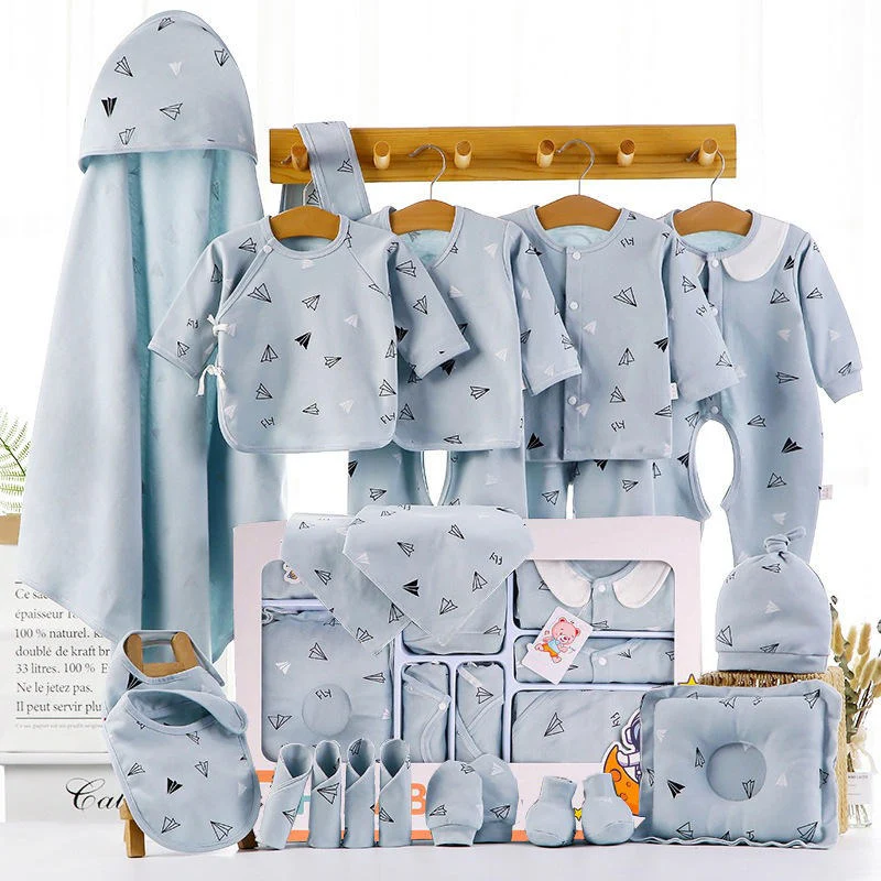 Ensemble de vêtements pour nouveau-né- Kit de 18 pièces- unisexe- 100% coton – Image 9