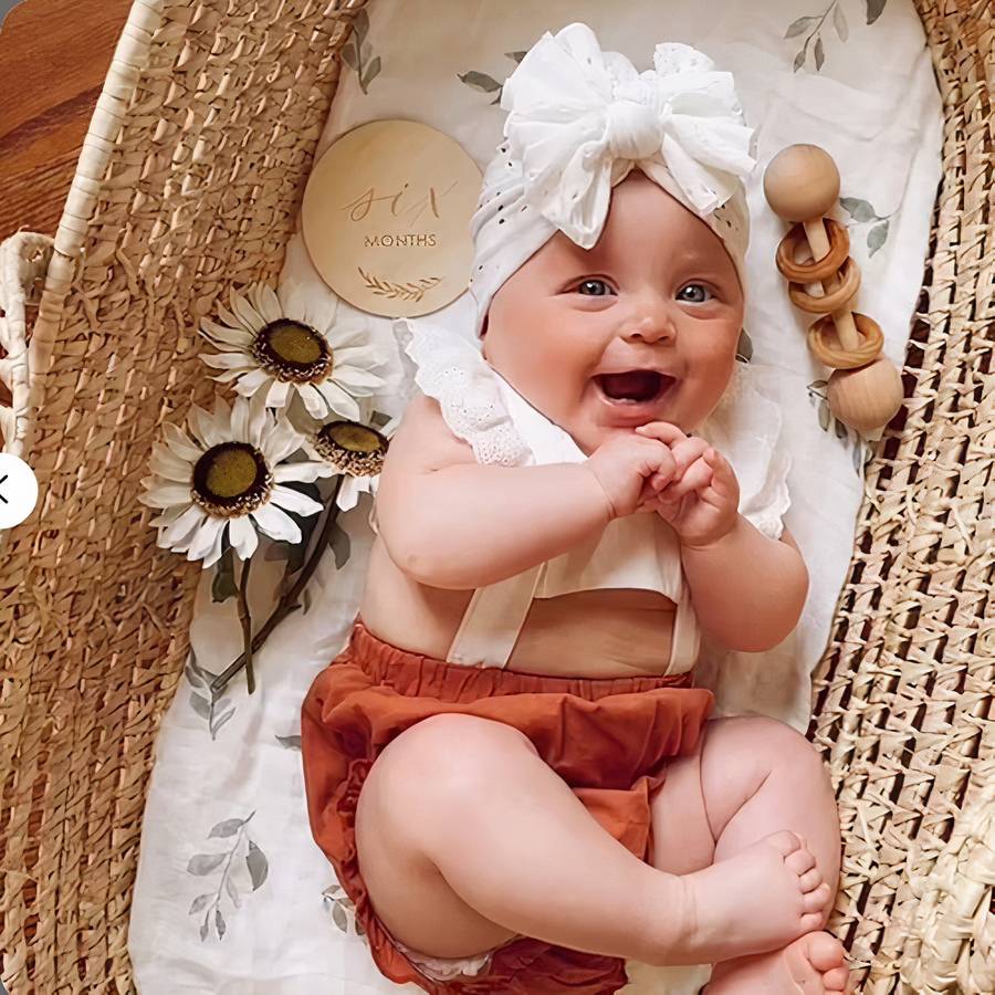 Turban en dentelle avec noeud pour bébé fille – Image 7