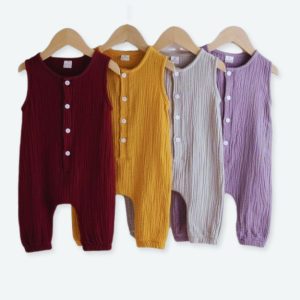 Barboteuse combinaison en mousseline pour bébé