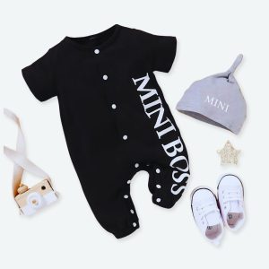 Barboteuse avec bonnet pour bébé garçon