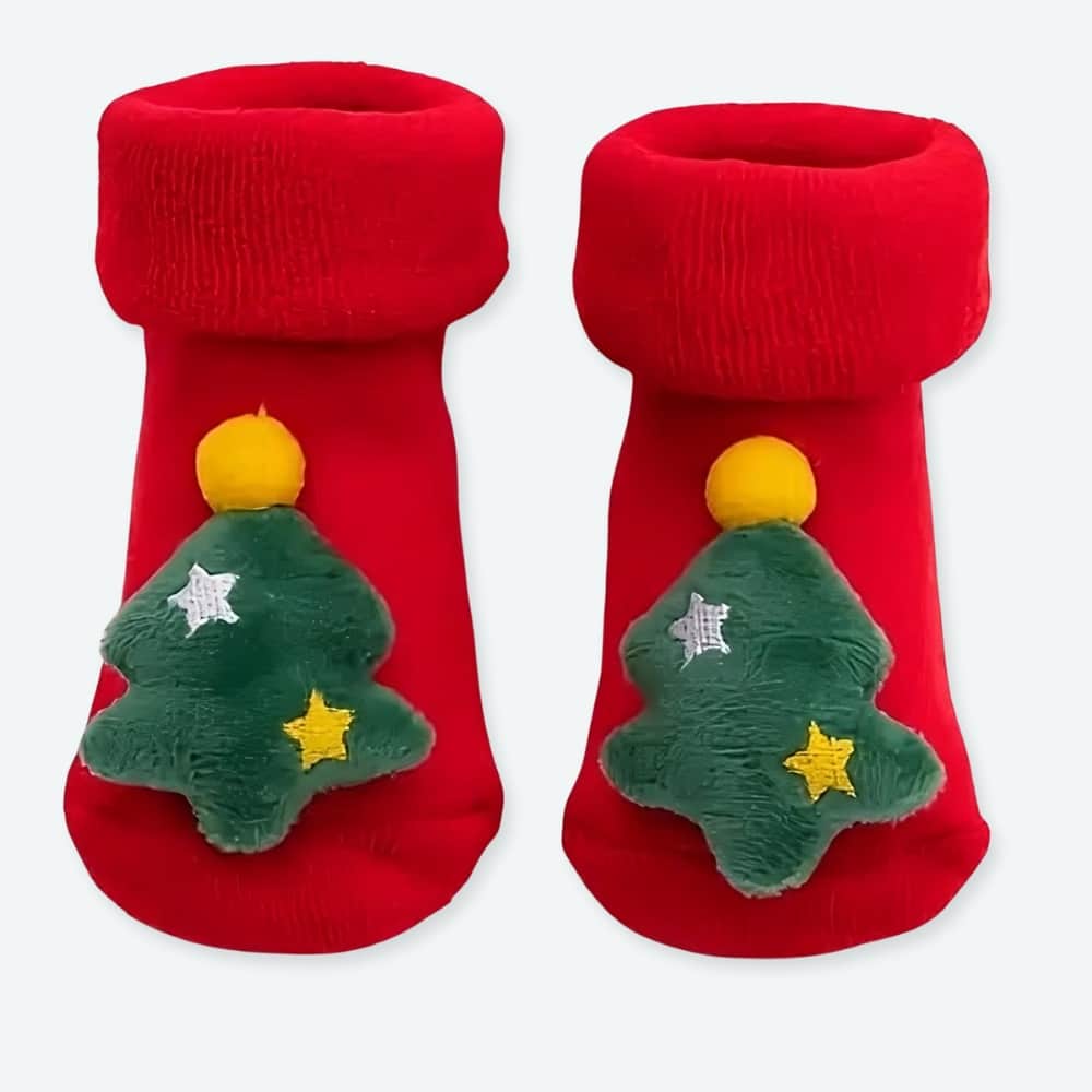 Chaussettes à motif sapin de noël en coton pour enfants