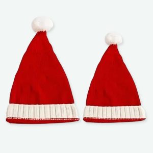 Joli Bonnet de Noël à pompon unisexe pour maman et bébé