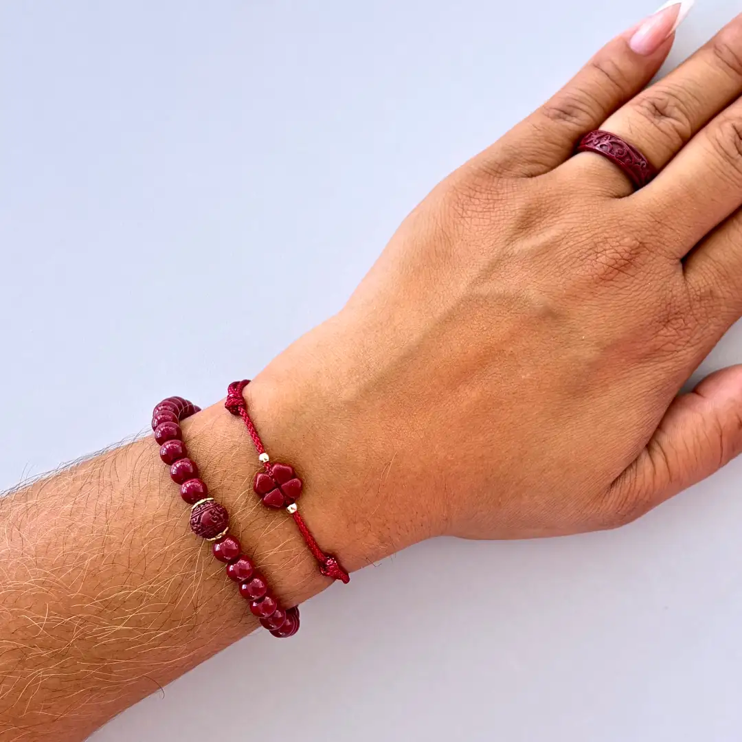 Trèfle Porte-Bonheur™ | Bracelet de la Vitalité & Chance en Cinabre – Image 3