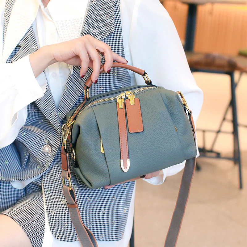 Top cuir de vache Vintage Fashion Boston Bag – Image 8