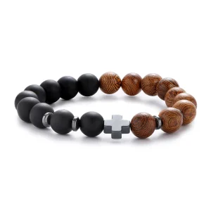 Bracelet perles en bois "Méditation"