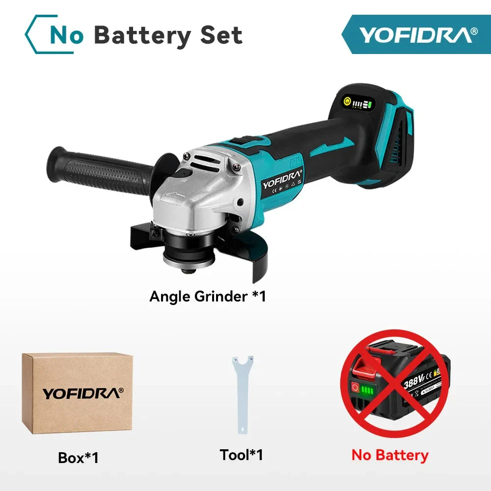 Yofidra Meuleuse D'Angle 125 Mm Brushless, Coupe Rapide, Compatible Makita 18V – Image 6
