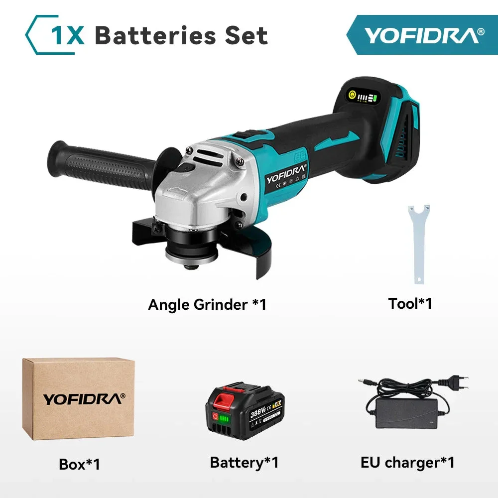 Yofidra Meuleuse D'Angle 125 Mm Brushless, Coupe Rapide, Compatible Makita 18V – Image 3