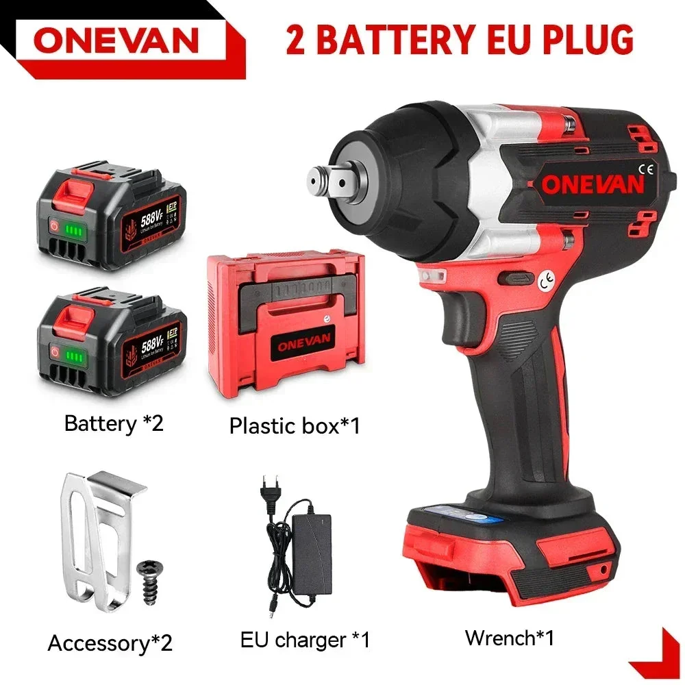 Onevan Clé À Chocs Brushless Couple 1800 Nm 3 Vitesses 1 2 Makita 18V – Image 7