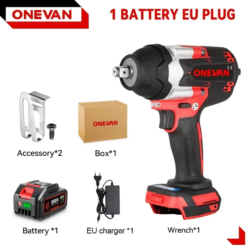 Onevan Clé À Chocs Brushless Couple 1800 Nm 3 Vitesses 1 2 Makita 18V – Image 9