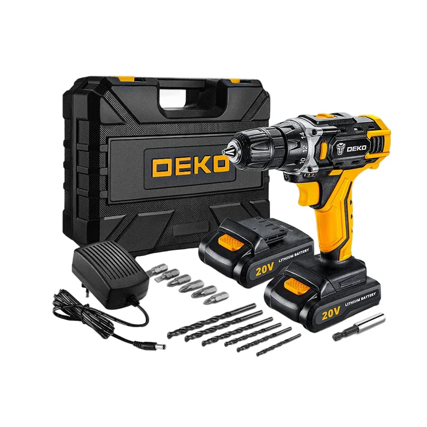 DEKO Perceuse Visseuse Sans Fil 12V-20V - Couple 42 Nm - Mandrin 10 mm
