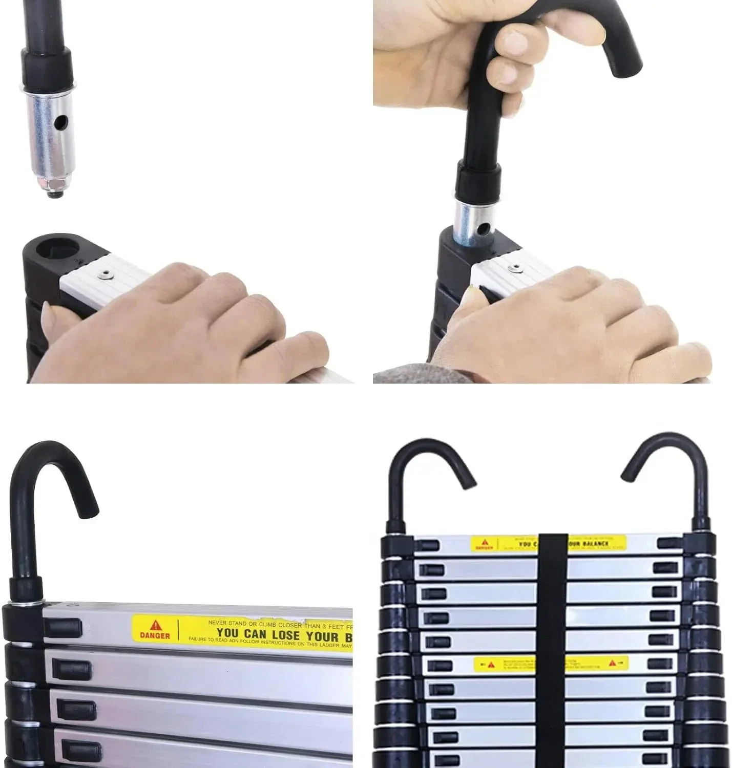 DayPlus Échelle Télescopique 5 m Aluminium - Accès Sûr - Antidérapante – Image 4