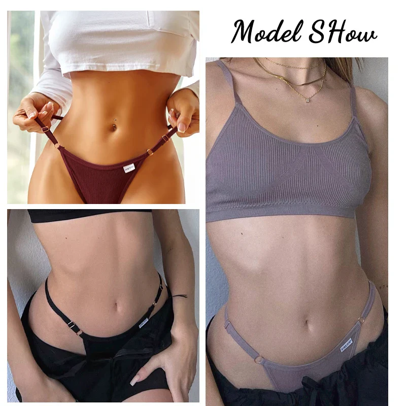 7 pièces/ensemble culottes en coton Sexy taille basse – Image 4