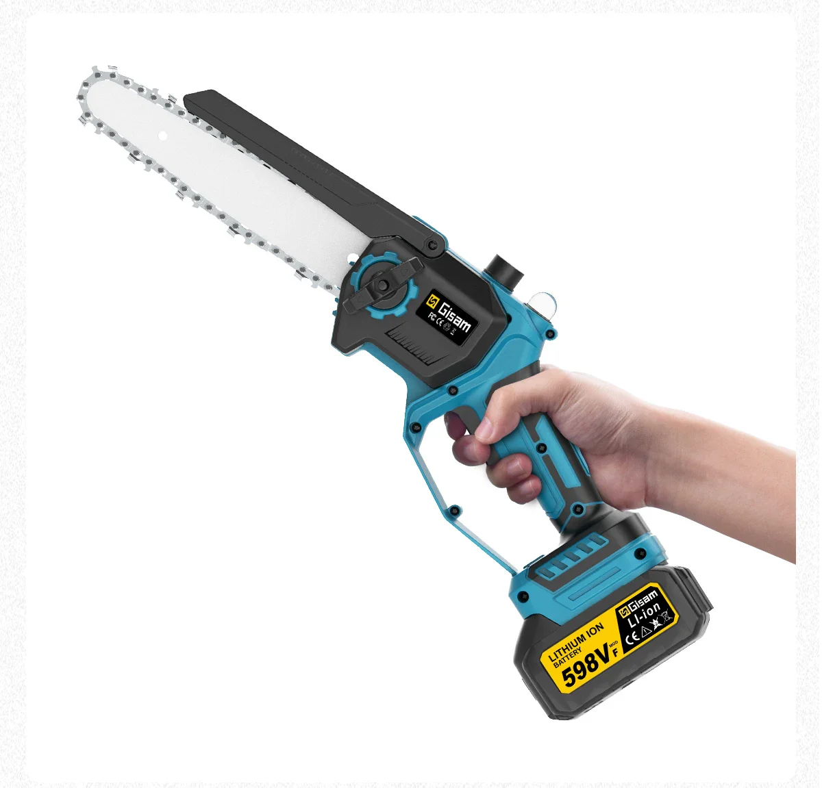 GISAM Tronçonneuse Télescopique 8 Pouces Coupe En Hauteur Compatible Makita 18V – Image 5