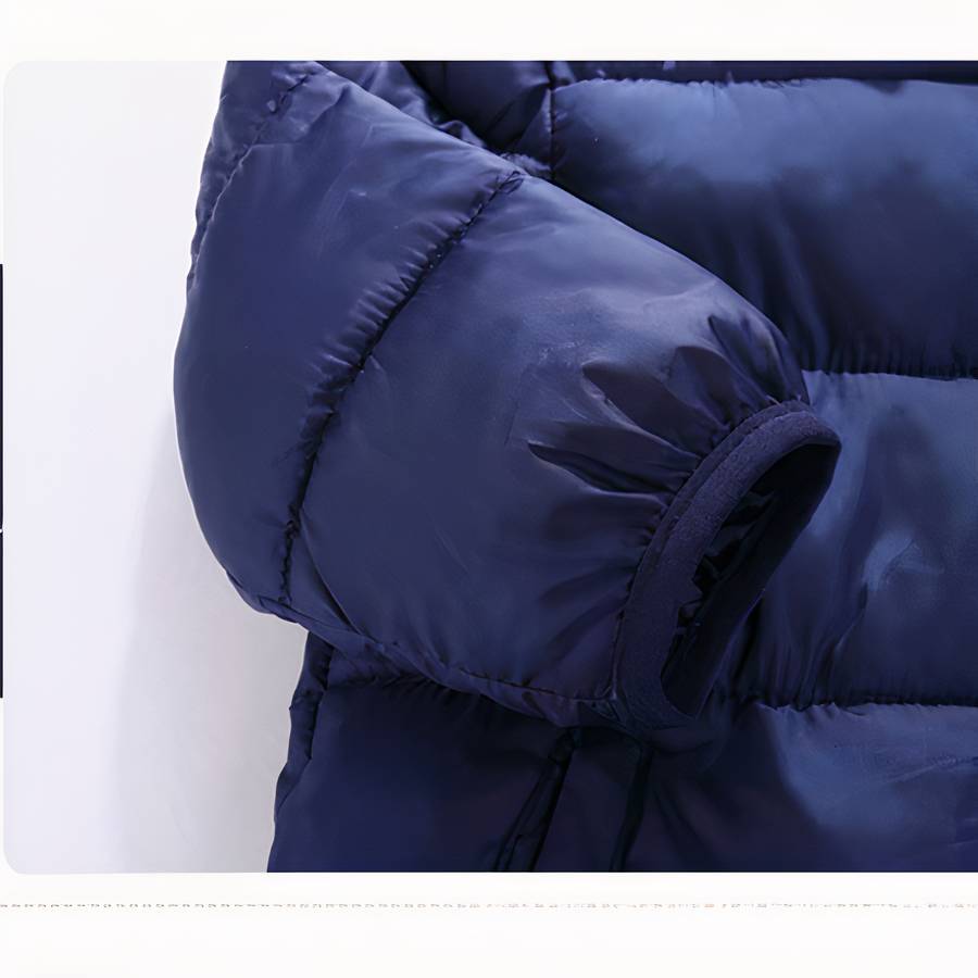 Doudoune bébé garçon bleue foncée rembourrée avec velours intérieur – Image 3