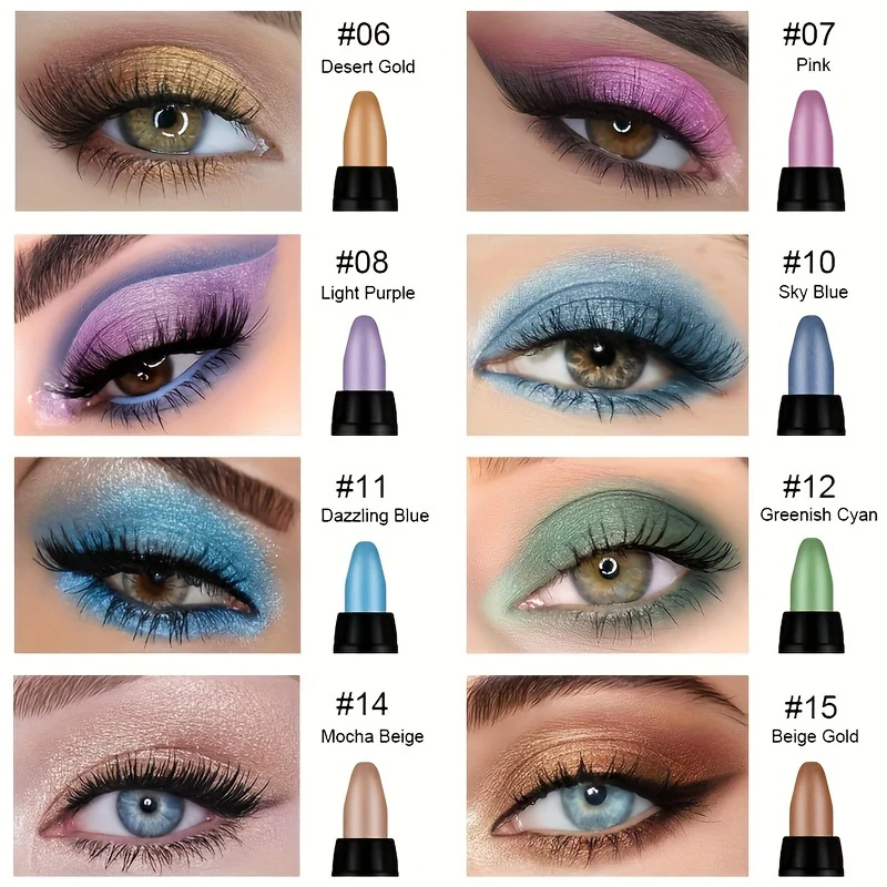 Bâtons de fard à paupières à paillettes de 16 couleurs – Image 3