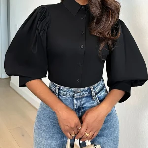 Chemisier à manches lanterne vintage