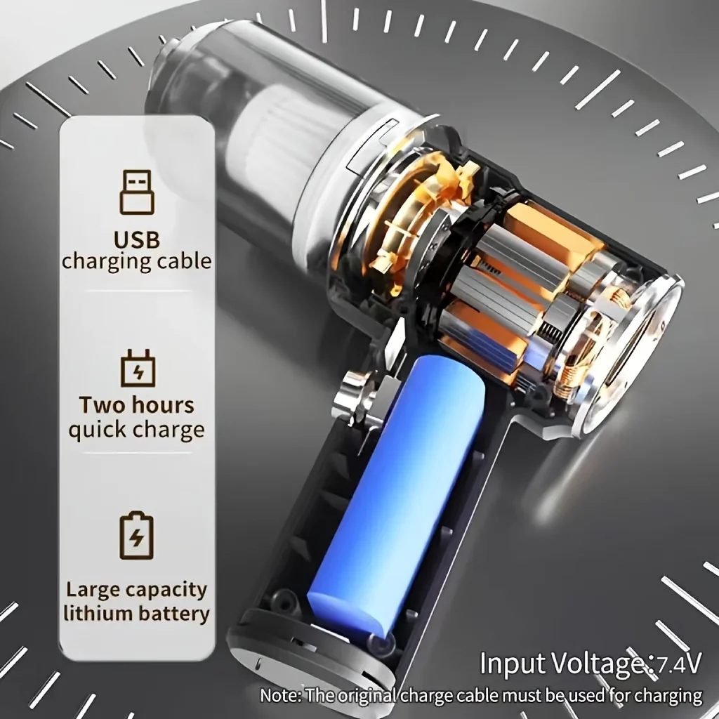 Aspirateur de voiture, double batterie de grande capacité, grande puissance d'aspiration – Image 7