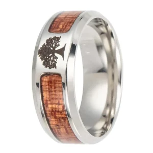 Bague en Bois"Arbre de Vie" Argent