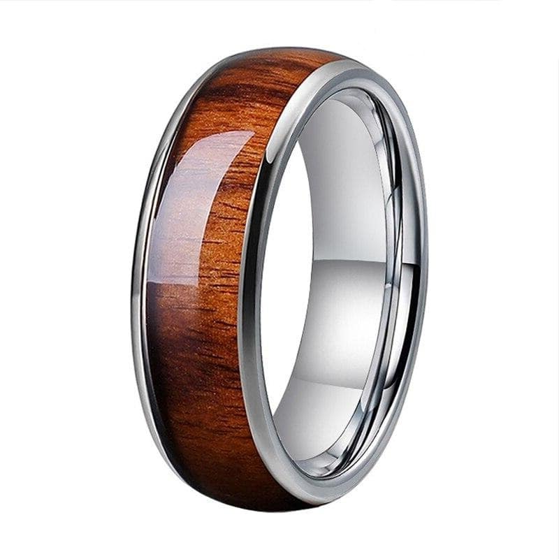 Bague en Bois et Tungstène "Brut" Argent – Image 2