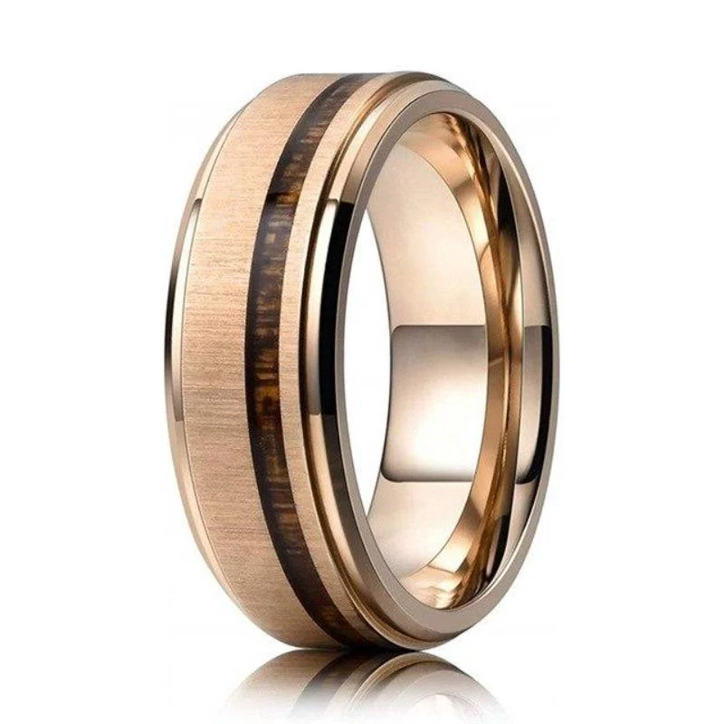 Bague en Bois et Tungstène "Armor" Beige – Image 2