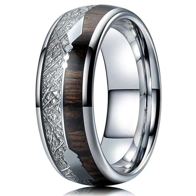 Bague en Bois et Tungstène"Artémis" Argent – Image 2