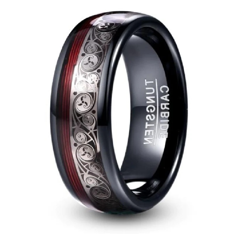 Bague en Bois et Tungstène "Shuriken"