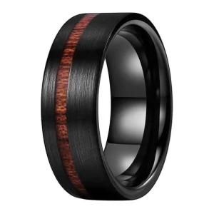 Bague en Bois et Tungstène "Armor" Noire