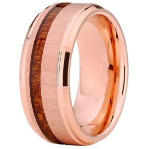 Bague en Bois et Tungstène "Armor" Rose