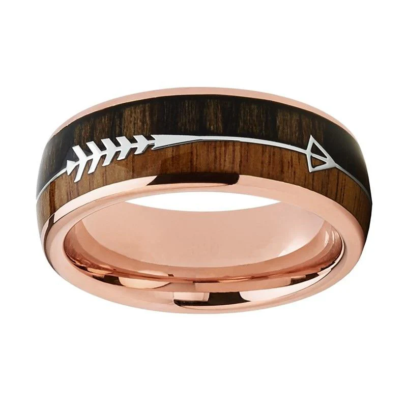Bague en Bois et Tungstène "Flèche" Rose – Image 3