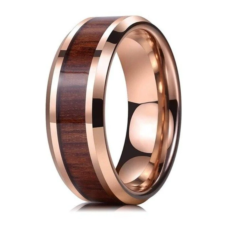 Bague en Bois et Tungstène "Ultra" Rose
