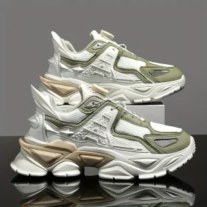 Chaussures épaisses tendance avec boucle rotative, baskets décontractées