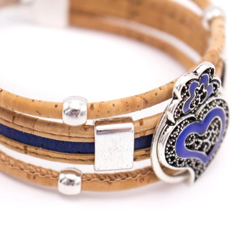 Bracelet en Liège "Cœur de Viana" Bleu – Image 4