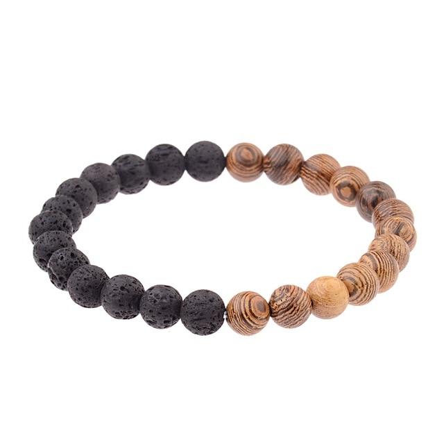 Bracelet Perles en Bois "Bicolore"