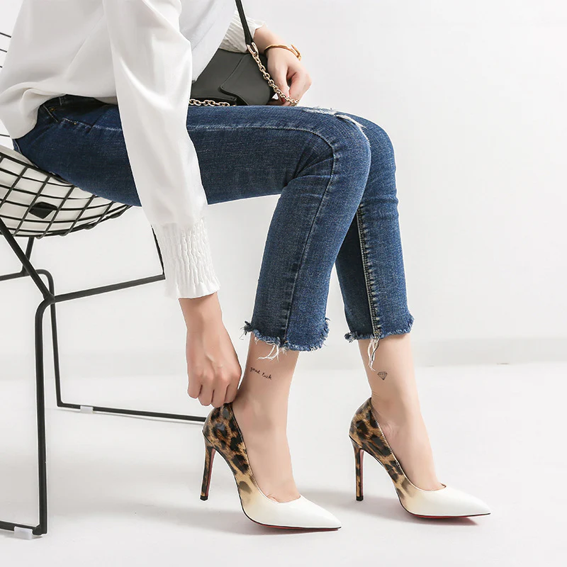 Nouveaux talons hauts pointus léopard – Image 4
