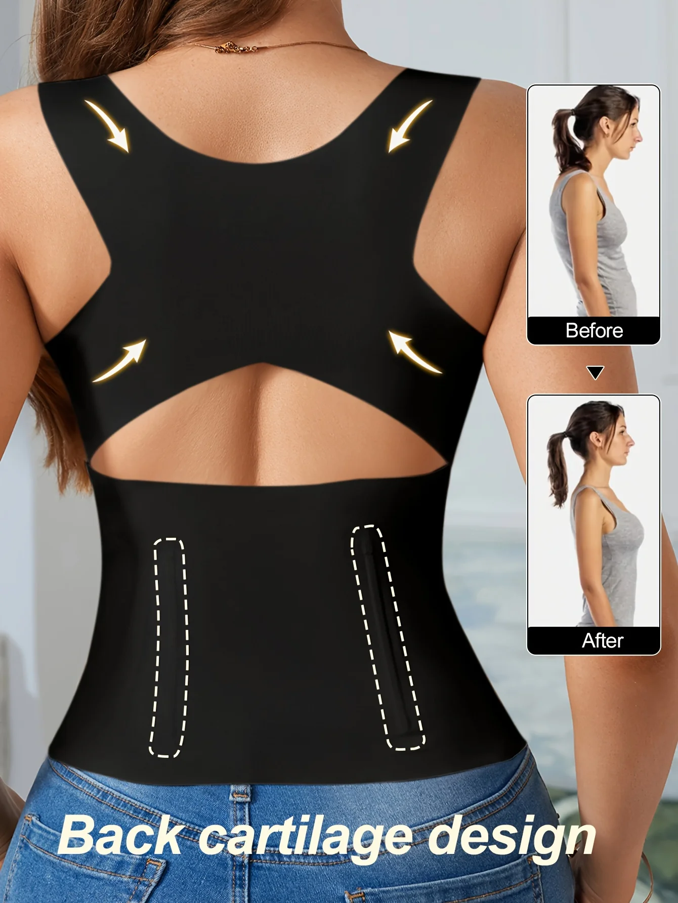 Débardeur en élasthanne respirant et hautement extensible avec soutien du dos – Image 5