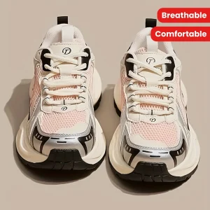 Chaussures à plateforme respirantes et confortables avec des accents scintillants