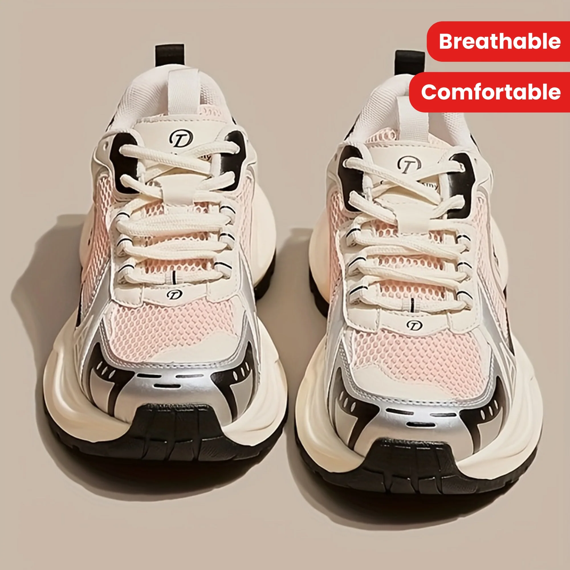 Chaussures à plateforme respirantes et confortables avec des accents scintillants – Image 2