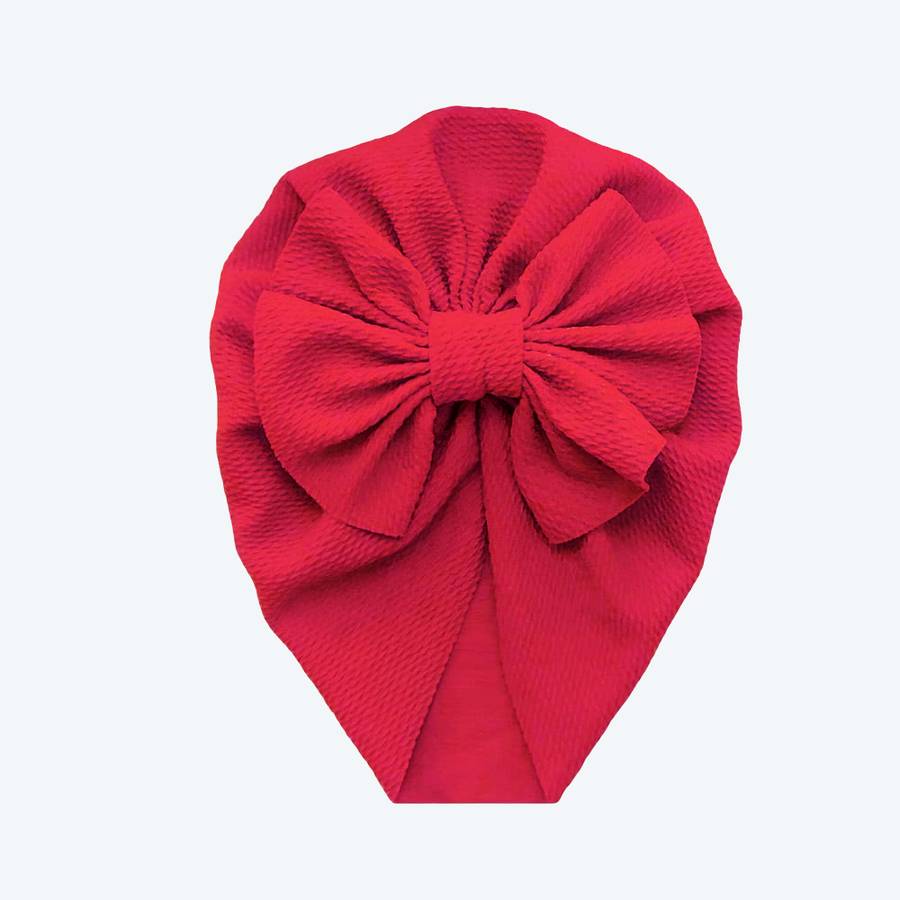 Bandeaux turban à nœud papillon pour bébé fille couleur unie