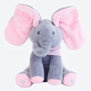 Jouet d’éléphant coucou en peluche électrique pour bébé