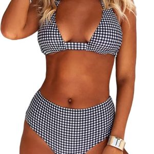 JFAN Bikini 2 Pièces Femme Vintage | Maillot de Bain Taille Haute Chic