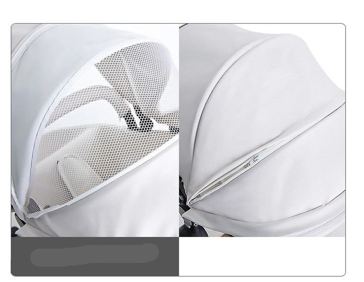 Poussette bébé trio 3 en 1 en cuir dernière génération - Poussette, Landau et Siège Auto – Image 5