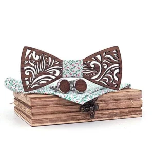 Coffret Noeud Papillon Bois"Tribal" Liberty