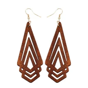 Boucles d'Oreilles en Bois "Triangles"