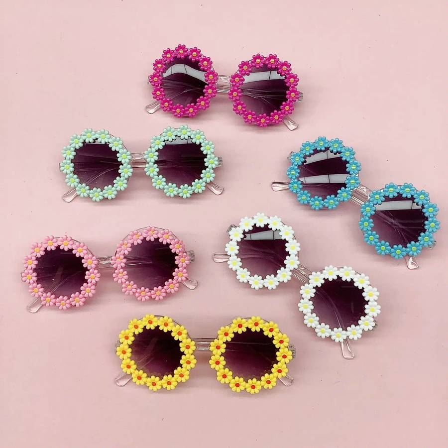 Lunette de soleil bébé ronde en forme de marguerite – Image 3