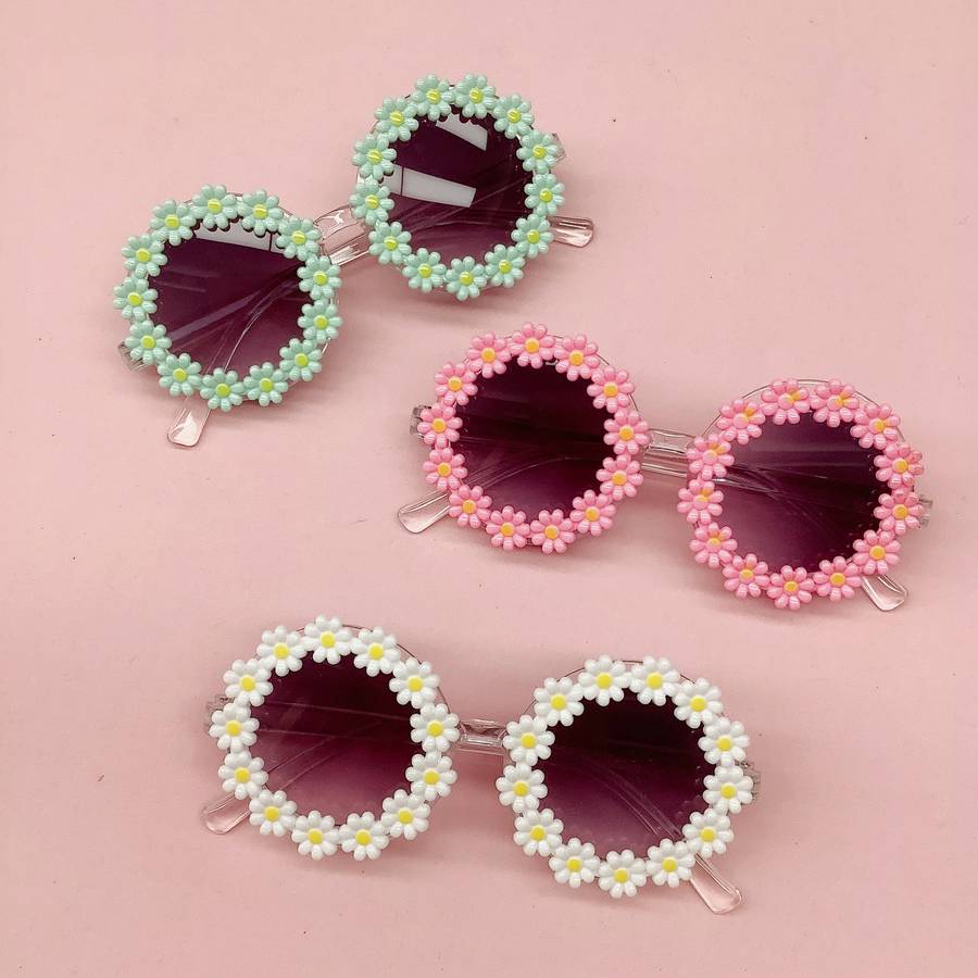 Lunette de soleil bébé ronde en forme de marguerite – Image 4