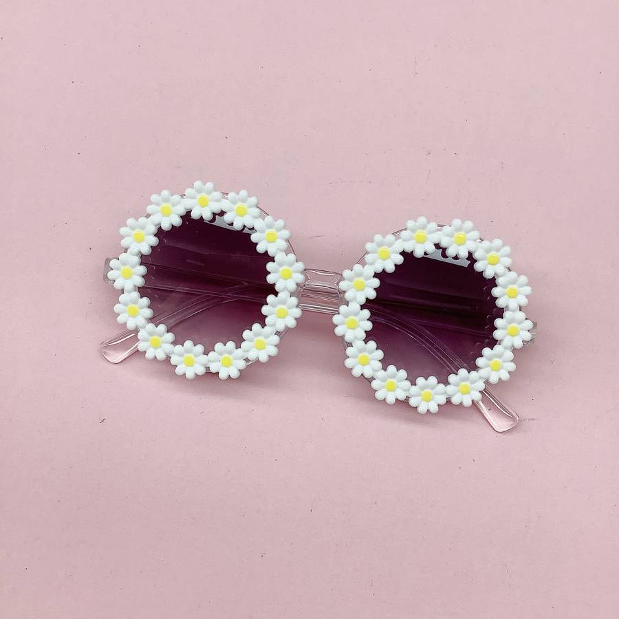Lunette de soleil bébé ronde en forme de marguerite – Image 7